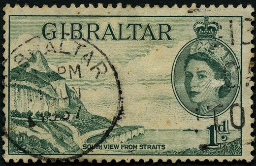 Gibraltar - 1953 - Isabel II - South View from Straits - 1D