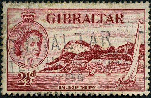 Gibraltar - 1953 - Isabel II - Sailing in the Bay - 2.5D
