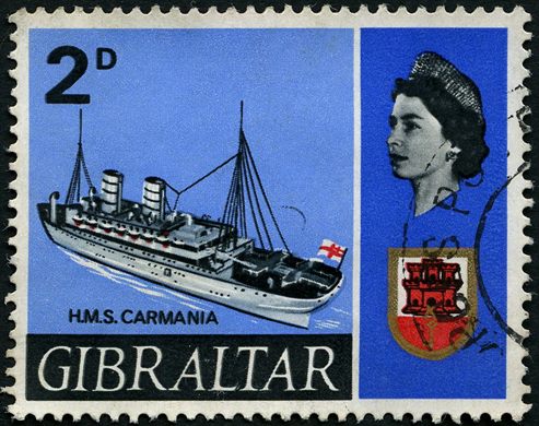 Gibraltar - 1967 - Navios e Brasao - HMS Carmania - 2D