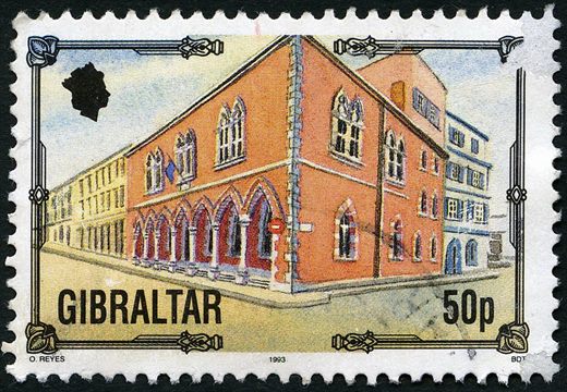 Gibraltar - 1993 - Patrimonio Arquitetonico - City Hall - 50P