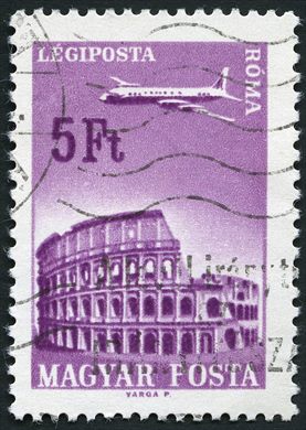 Hungria - 1966 - Correio Aereo - Aviao Roma - 5Ft