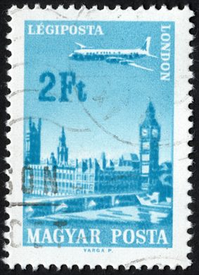 Hungria - 1966 - Correio Aereo - Aviao Londres - 2Ft