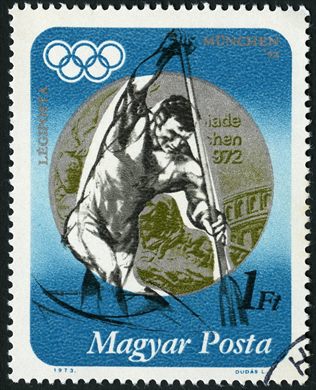 Hungria - 1973 - Correio Aereo Jogos Olimpicos de Munique - Canoagem - 1Ft