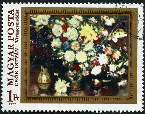 Hungria - 1977 - Pinturas - Csok Istvan Viragcsendelet - 1Ft