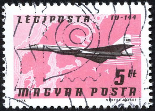 Hungria - 1977 - Correio Aereo Avioes a Jato - TU-144 - 5Ft