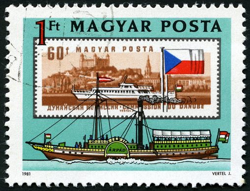 Hungria - 1981 - Navios - Comissao do Danubio Vapor Arpad - 1Ft