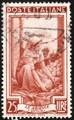 Italia - 1950 - Italia ao Trabalho As Laranjas Sicilia - 25L