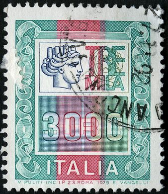 Italia - 1979 - Alto Valor Italia Estilizada - 3000L