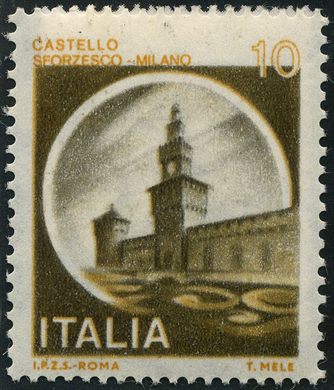 Italia - 1980 - Castelos Castelo Sforzesco Milao - 10L