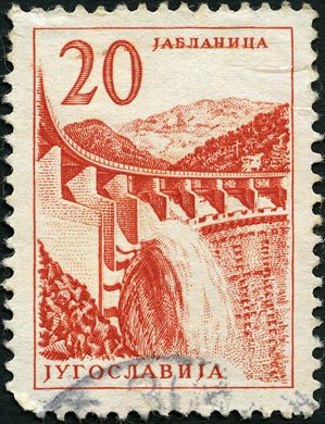 Jugoslavia - 1958 - Paisagens Industriais Jablanica - 20Din