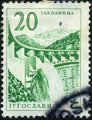 Jugoslavia - 1961 - Privreda - Central de Jablanica - 20Din