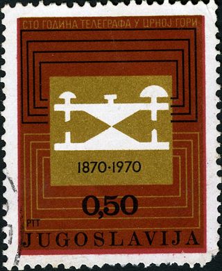 Jugoslavia - 1970 - Centenario do Telegrafo no Montenegro - 0.50Din