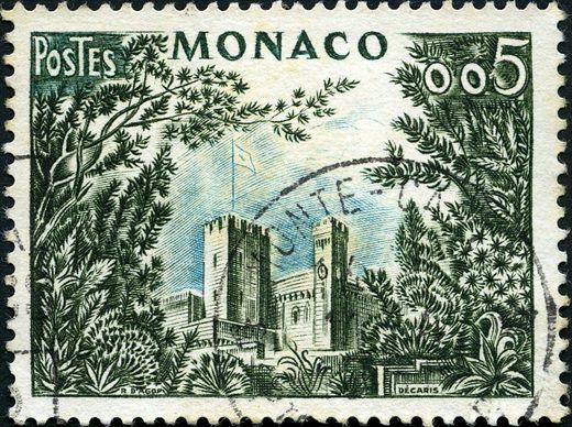 Monaco - 1948 - Vistas Palacio do Principe - 0.05F