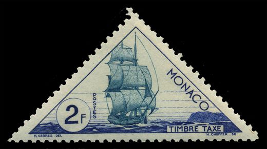 Monaco - 1953 - Timbre Taxe Transportes Veleiro - 2F
