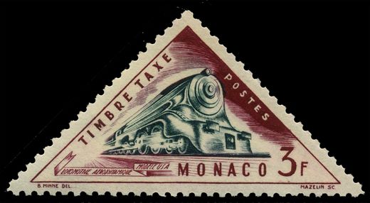 Monaco - 1953 - Timbre Taxe Transportes Locomotiva Moderna - 3F