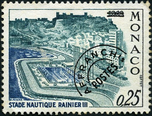 Monaco - 1964 - Estadio Nautico Rainier III Sobretaxa - 0.25F