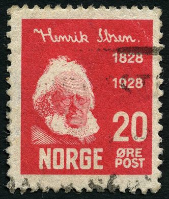 Noruega - 1928 - Centenario Henrik Ibsen - 20Ore