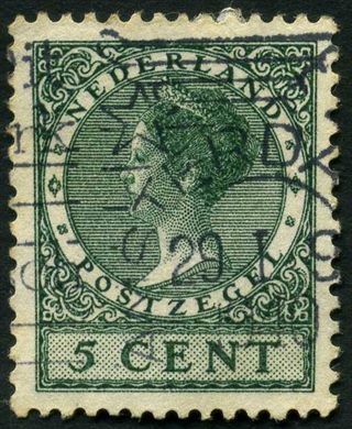 Paises Baixos - 1924 - Rainha Guilhermina Tipo Veth - 5C