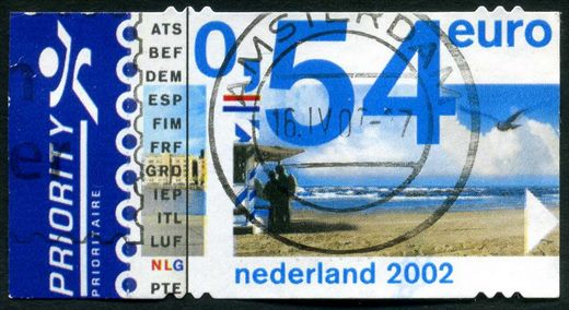 Paises Baixos - 2002 - Introducao do Euro Praia - 0.54Euro