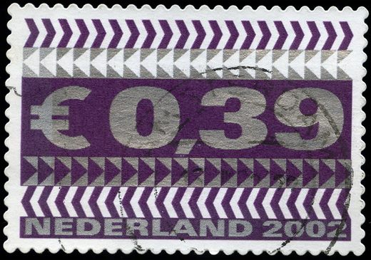 Paises Baixos - 2002 - Frankeerzegel Euro Chevrons - 0.39Euro