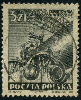 Polonia - 1952 - Plano Sexenal - Cimenteira de Wierzbica - 3Zl