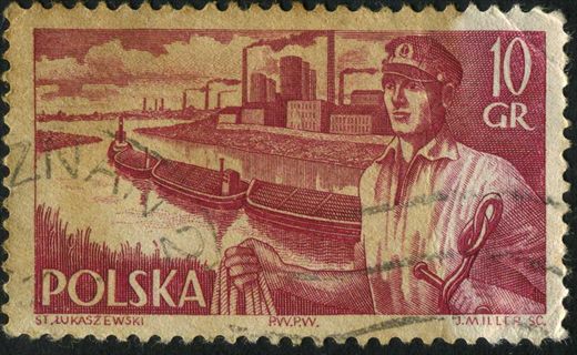 Polonia - 1954 - Plano Sexenal - Barcaca de Canal - 10Gr