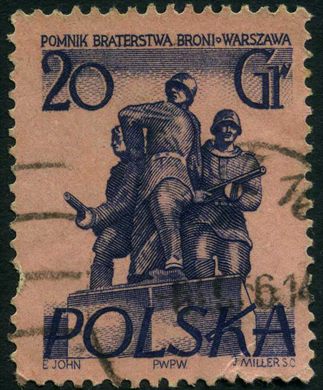 Polonia - 1955 - Monumentos Varsovia - Mickiewicz - 60Gr