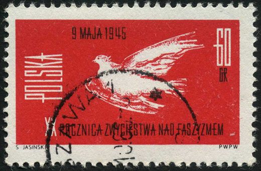 Polonia - 1965 - 20 Anos Vitoria sobre Fascismo - Pomba 9 Maio 1945 - 60Gr
