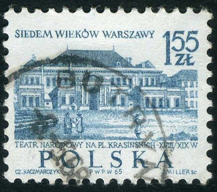 Polonia - 1965 - Sete Seculos de Varsovia - Teatro Nacional Pl Krasinskich - 1.55Zl