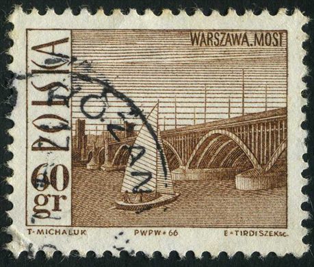 Polonia - 1966 - Paisagens - Ponte de Varsovia - 60Gr