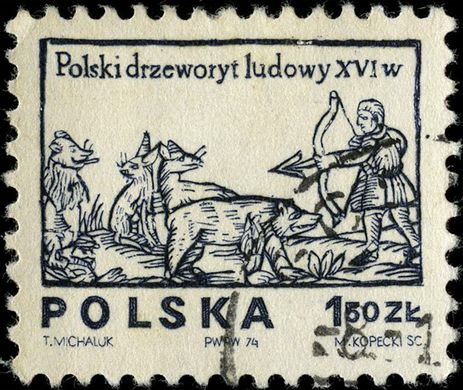Polonia - 1974 - Xilogravura Popular Sec XVI - Cacador - 1.50Zl