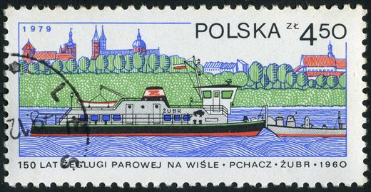 Polonia - 1979 - 150 Anos Navegacao a Vapor no Vistula - Pchacz Zubr - 4.50Zl