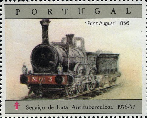 Portugal (Antituberculose) - 1976 - Comboios Prinz August 1856 - Sem Valor