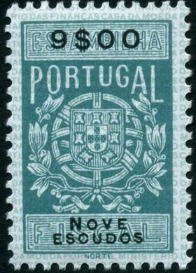 Portugal (Fiscal) - Sem Data - Estampilha Fiscal Serie B - 9Esc00