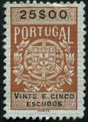 Portugal (Fiscal) - Sem Data - Estampilha Fiscal Serie B - 25Esc
