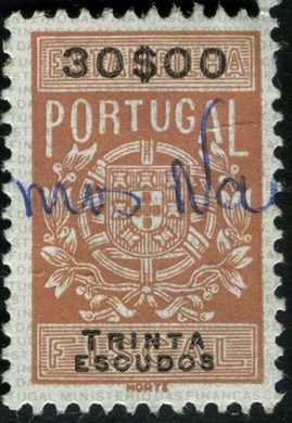 Portugal (Fiscal) - Sem Data - Estampilha Fiscal Serie B - 30Esc