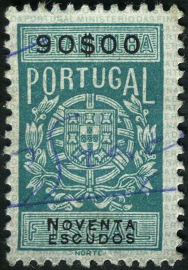 Portugal (Fiscal) - Sem Data - Estampilha Fiscal Serie B - 90Esc