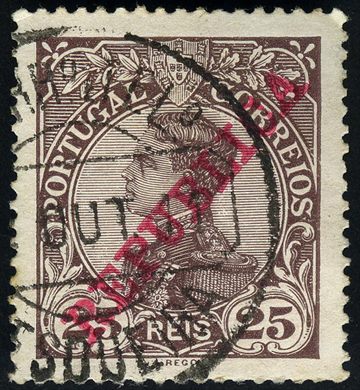 Portugal - 1910 - D Manuel II Sobrecarga Republica - 25Rs