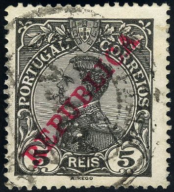 Portugal - 1910 - D Manuel II Sobrecarga Republica - 5Rs
