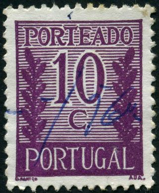 Portugal - 1940 - Porteado Algarismo e Ramos - 10C