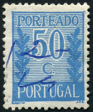 Portugal - 1940 - Porteado Algarismo e Ramos - 50C