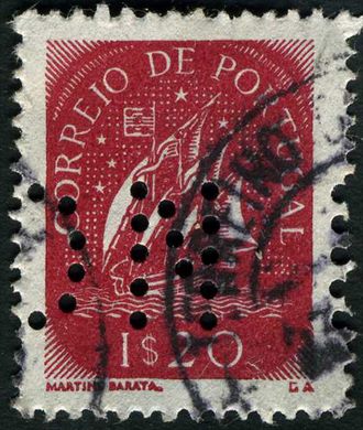 Portugal - 1943 - Caravela - 1Esc20 (Perfurado)