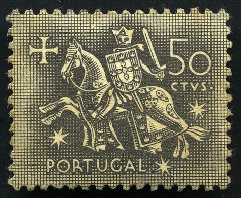 Portugal - 1953 - Selo de Autoridade do Rei D Dinis - 50Cts