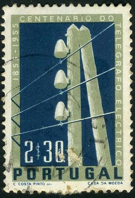 Portugal - 1955 - Centenario do Telegrafo Electrico - 2Esc30