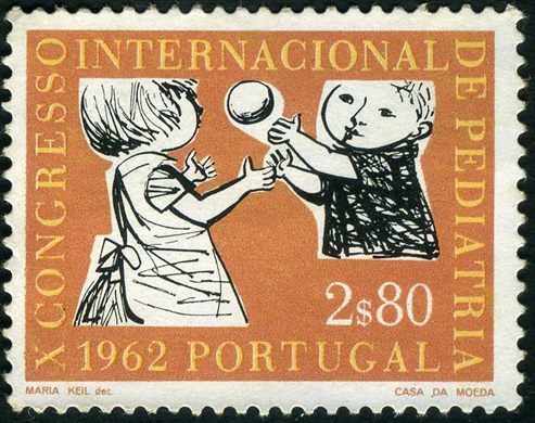 Portugal - 1962 - X Congresso Internacional de Pediatria - Criancas com Bola - 2Esc80