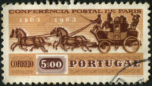 Portugal - 1963 - Conferencia Postal de Paris - Diligencia - 5Esc