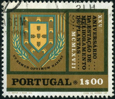 Portugal - 1967 - 25 Aniversario Estacao Melhoramento de Plantas - Brasao - 1Esc