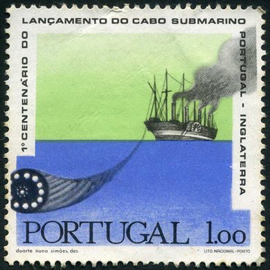 Portugal - 1970 - Centenario Cabo Submarino Portugal Inglaterra - 1Esc