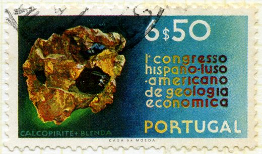 Portugal - 1971 - I Congresso Hispano-Luso-Americano de Geologia Economica - Calcopirite e Blenda - 6Esc50