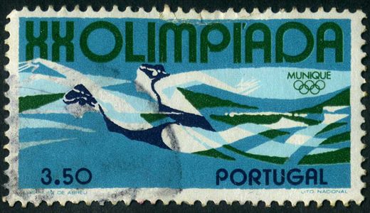 Portugal - 1972 - XX Olimpiada Munique - Natacao - 3.50Esc